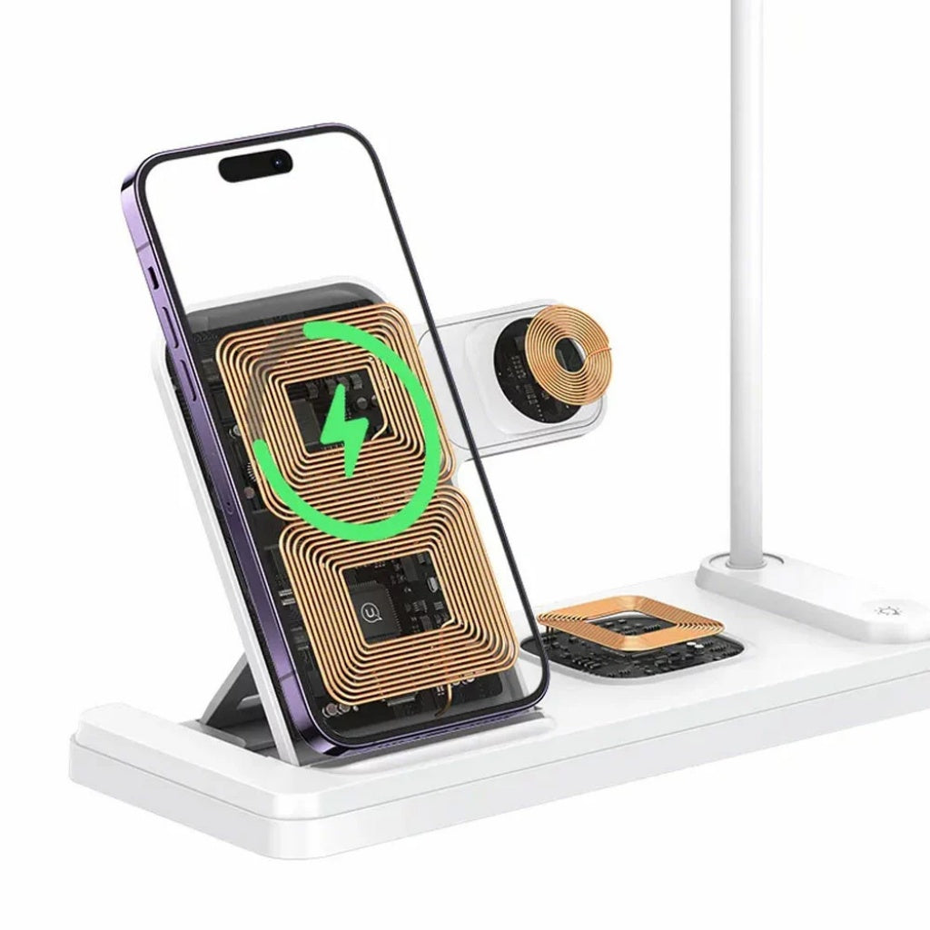 Cargador de Mesa Inalámbrico 15W Con Lámpara Blanco
