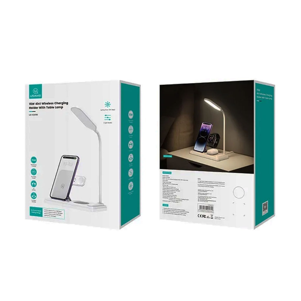 Cargador de Mesa Inalámbrico 15W Con Lámpara Blanco