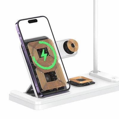 Cargador de Mesa Inalámbrico 15W Con Lámpara Blanco