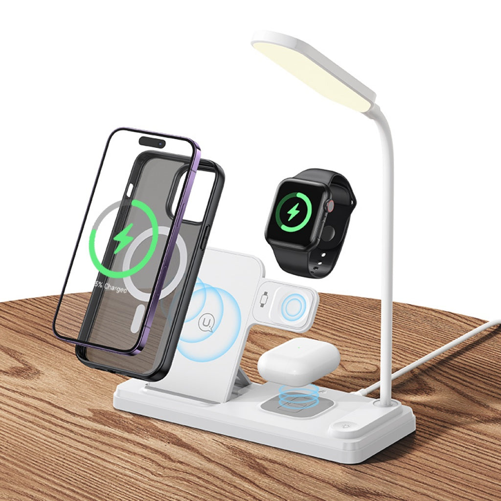 Cargador de Mesa Inalámbrico 15W Con Lámpara Blanco