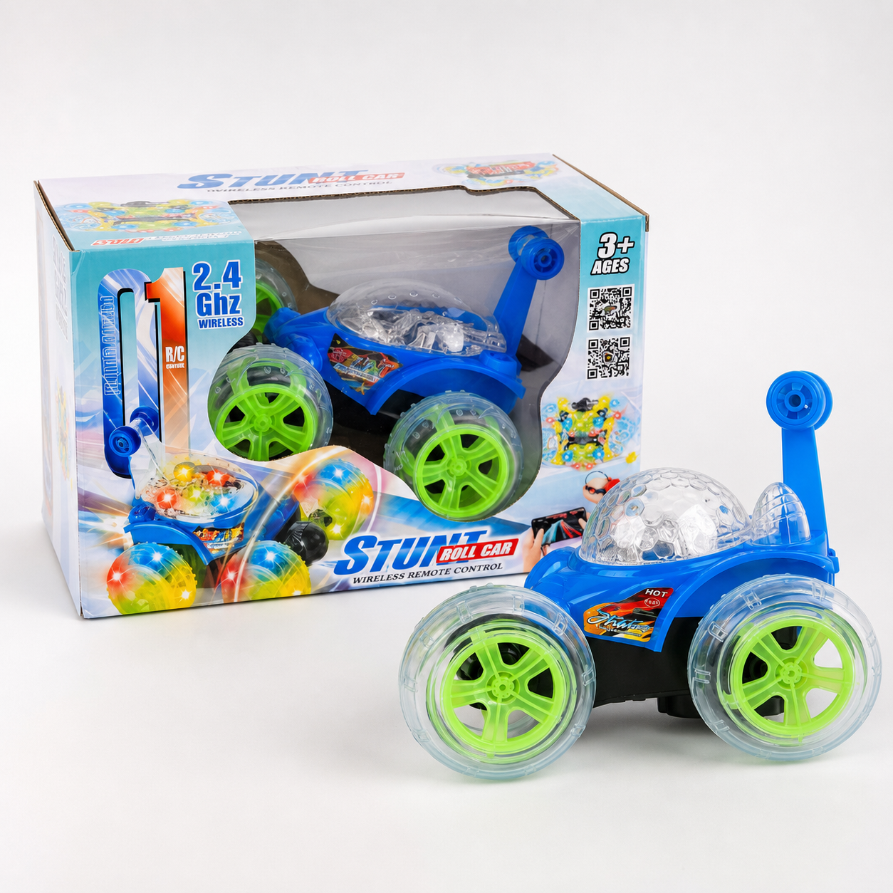 Auto a Control Remoto Infantil en caja y auto suelto